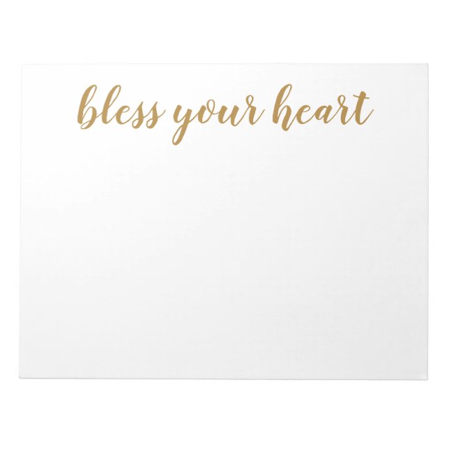 Bloc-note Bless Your Heart Script Doré (Devant)