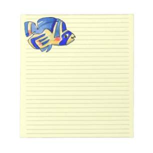 Bloc-note Bleu Cartoon Papillon Poisson