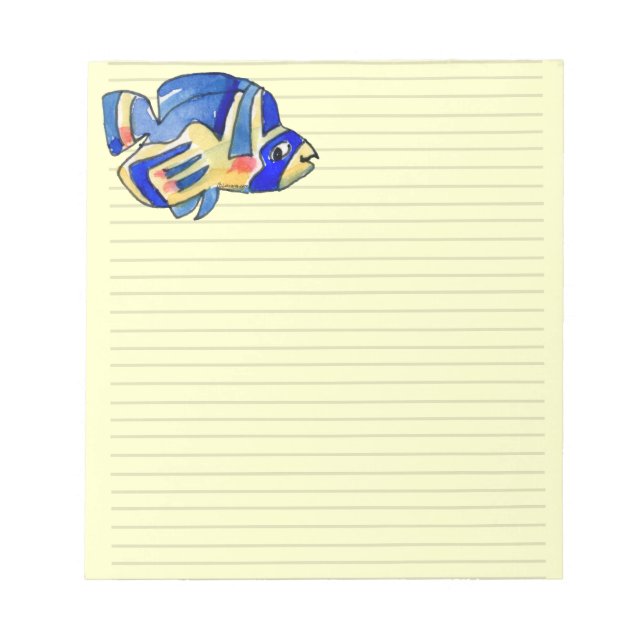 Bloc-note Bleu Cartoon Papillon Poisson (Devant)
