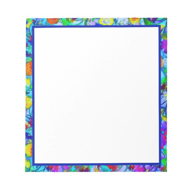 Bloc-note Bleu clair floral (Devant)