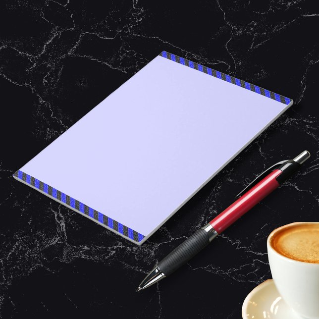 Bloc-note Bleu et noir mince (Thin Black and Blue Diagonal Stripes Notepad)