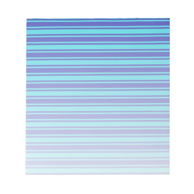 Bloc-note Bleu et turquoise bandes bonbons (Devant)