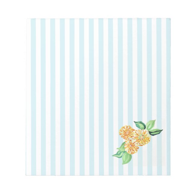 Bloc-note Bleu Fleur Jaune Bande (Devant)