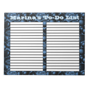 Bloc-note Bleu foncé Galets deux colonnes à faire liste pavé