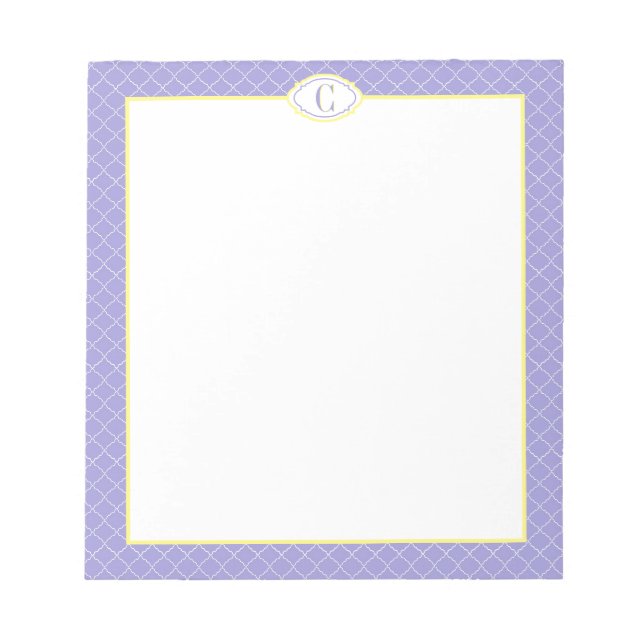 Bloc-note Bleu Français de Côte Blanc Jaune Treillis Monogra (Devant)