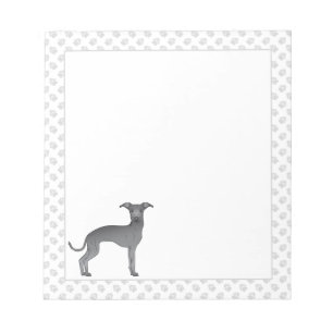 Bloc-note Bleu Italien Greyhound Cute Cartoon Chien avec pat