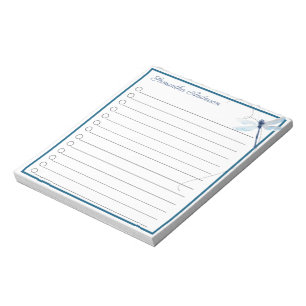 Bloc-note Bleu libellule en vol Nom personnalisé