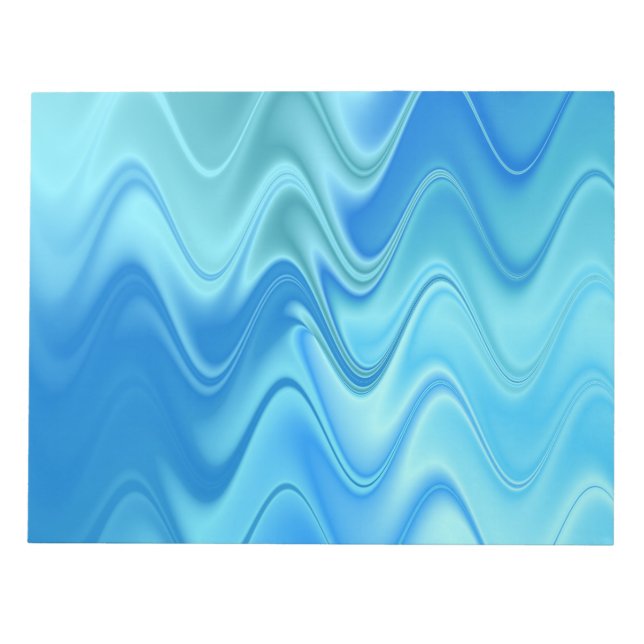 Bloc-note Bleu Ondulé Abstrait (Devant)