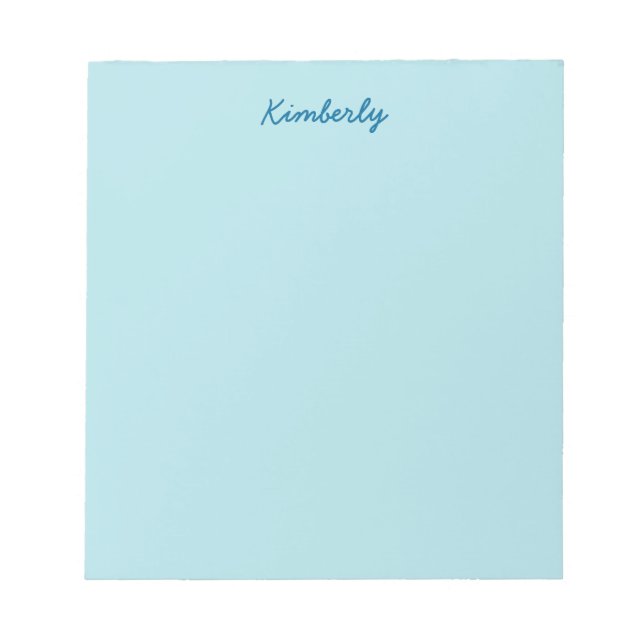 Bloc-note Bleu Poudre Uni (Devant)