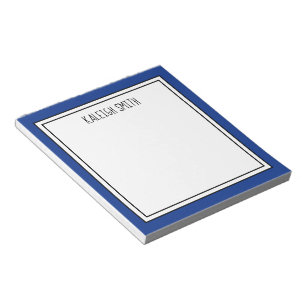 Bloc-note Bleu Royal Blanc Personnalisable