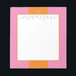 Bloc-note Bloc de couleur Nom du script personnalisé Bloc-no<br><div class="desc">PreppyPrint.com - Ajoutez votre touche personnalisée à ce bloc-notes. Cliquez sur "personnaliser", puis sur "customiser" pour modifier la couleur et la taille de la police afin de vous adapter à la bonne recherche pour votre nom. Transférez aussi ce design sur les produits de votre choix ! Veuillez visiter mon magasin...</div>