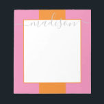 Bloc-note Bloc de couleur Nom du script personnalisé Bloc-no<br><div class="desc">PreppyPrint.com - Ajoutez votre touche personnalisée à ce bloc-notes. Cliquez sur "personnaliser", puis sur "customiser" pour modifier la couleur et la taille de la police afin de vous adapter à la bonne recherche pour votre nom. Transférez aussi ce design sur les produits de votre choix ! Veuillez visiter mon magasin...</div>