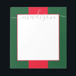 Bloc-note Bloc de couleur Nom du script personnalisé Bloc-no<br><div class="desc">PreppyPrint.com - Ajoutez votre touche personnalisée à ce bloc-notes. Cliquez sur "personnaliser", puis sur "customiser" pour modifier la couleur et la taille de la police afin de vous adapter à la bonne recherche pour votre nom. Transférez aussi ce design sur les produits de votre choix ! Veuillez visiter mon magasin...</div>