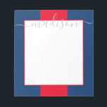 Bloc-note Bloc de couleur Nom du script personnalisé Bloc-no<br><div class="desc">PreppyPrint.com - Ajoutez votre touche personnalisée à ce bloc-notes. Cliquez sur "personnaliser", puis sur "customiser" pour modifier la couleur et la taille de la police afin de vous adapter à la bonne recherche pour votre nom. Transférez aussi ce design sur les produits de votre choix ! Veuillez visiter mon magasin...</div>