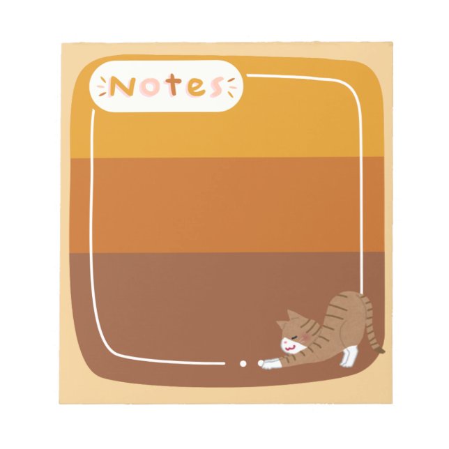 Bloc-note Bloc de notas diseño marrón con gatito (Devant)