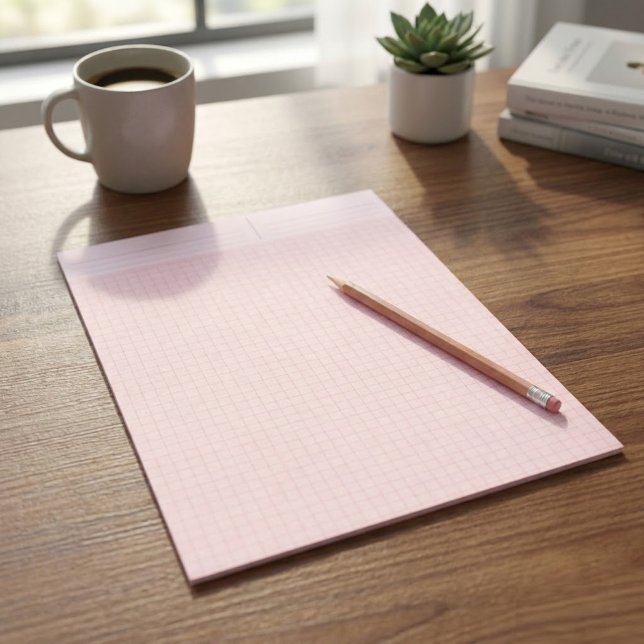 Bloc-note Bloc de papier graphique couleur rose (Mathématiqu (aesthetic pink graph paper sheets, Pink grid paper for drawing)