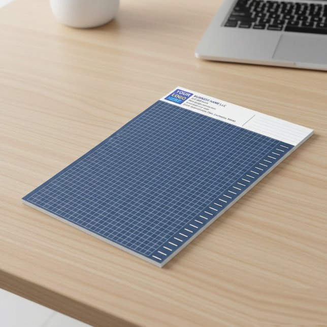 Bloc-note Bloc de papier graphique d'ingénierie de blueprint (custom graph paper, engineering pad logo, architectural grid pad)