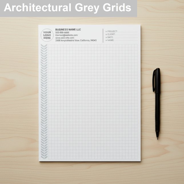 Bloc-note Bloc de papier graphique sur mesure avec logo, gri (Personalised Graph Grid Paper Pads)
