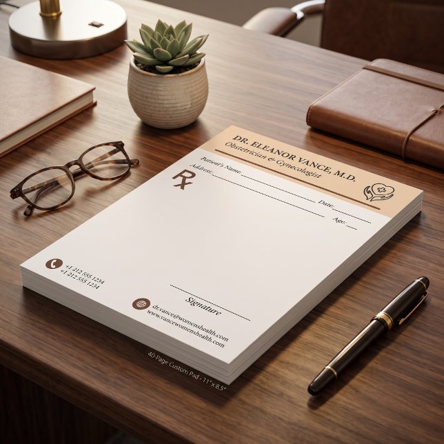 Bloc-note Bloc de prescription médicale RX personnalisable (Custom Doctor Prescription RX Pad Editable Medical Office)