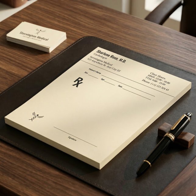 Bloc-note Bloc de prescription médicale RX personnalisable e (Custom Prescription Notepad – Editable Doctor RX Pad!)