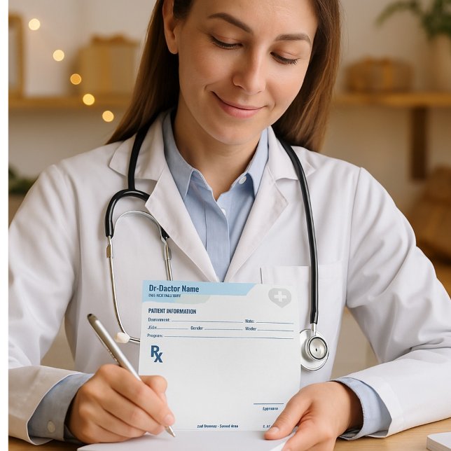 Bloc-note Bloc de prescription personnalisable pour les méde (Custom Prescription Pad Template | Editable RX Notepad )
