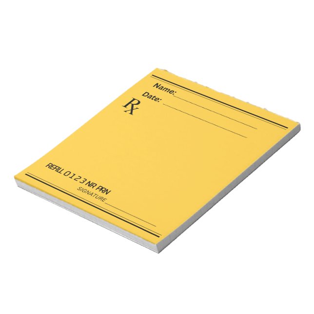 Bloc-note Bloc de prescription Rx – Écrivez vos propres note (Tourné)