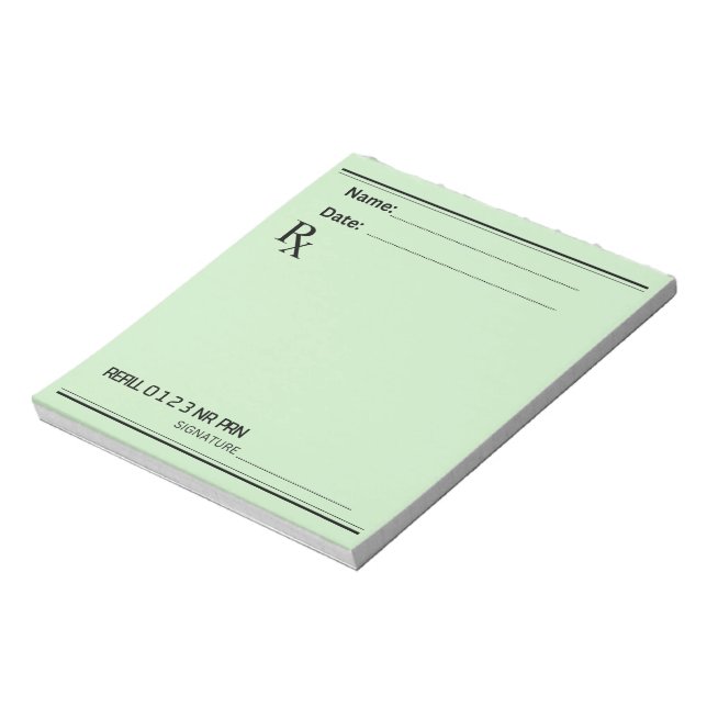 Bloc-note Bloc de prescription Rx – Écrivez vos propres note (Tourné)