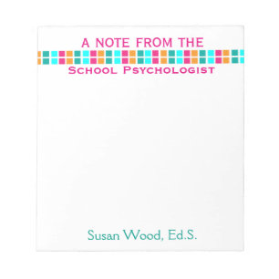 Bloc-note Bloc - notes coloré de la mosaïque du psychologu