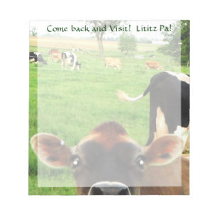 Bloc-note Bloc - notes curieux de Lititz de vache !