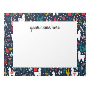Bloc-note Bloc - notes floral personnalisé d'alpaga
