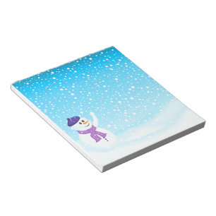Bloc-note Bloc - notes heureux d'hiver de bonhomme de neige