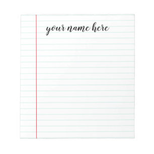 Bloc-note Bloc - notes rayé personnalisé