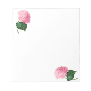 Bloc-note Bloc - notes rose personnalisé d'hortensia