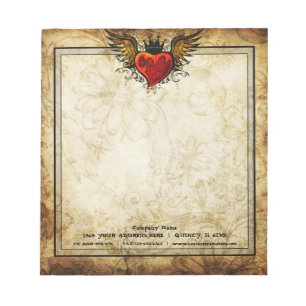 Bloc-note Bloc - notes vintage affligé par coeur de Wonged