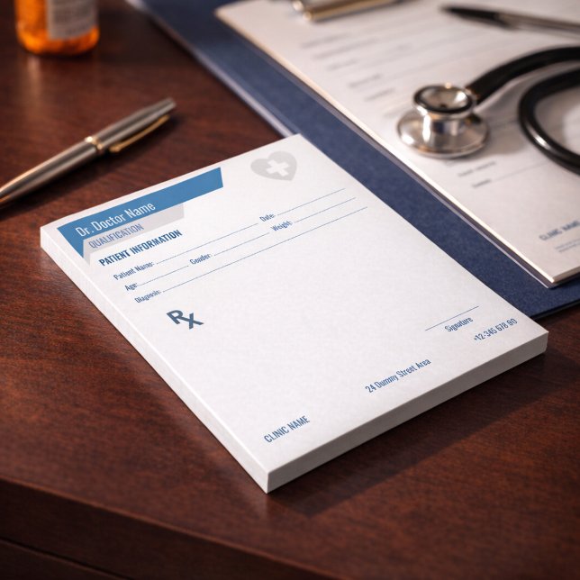 Bloc-note Bloc RX personnalisable pour les médecins - Bloc d (Custom Prescription Notepad | Editable Professional RX Pad)