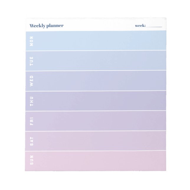 Bloc-note Blocs de couleurs pastel modernes Planificateur he (Devant)