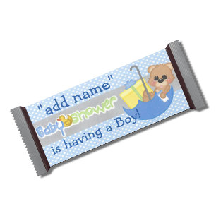 Bloc-note Blue Boy Baby shower Candy Bar Wrapper Party Favor