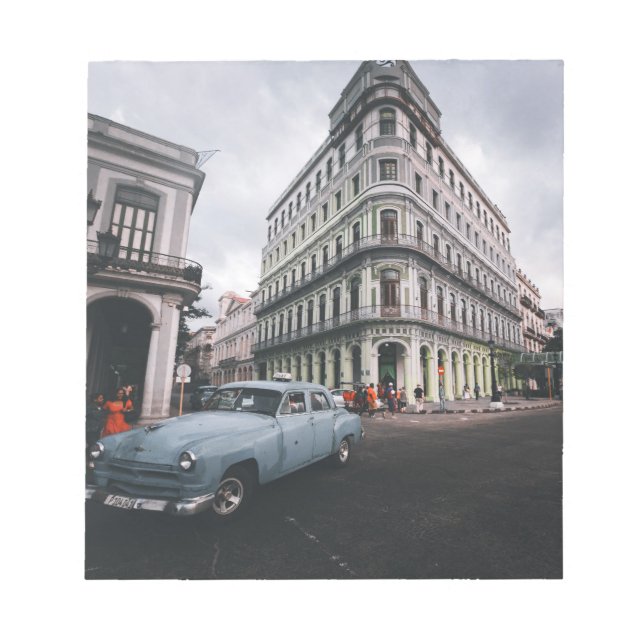 Bloc-note Blue Classic Vintage Car Cityscape           (Devant)