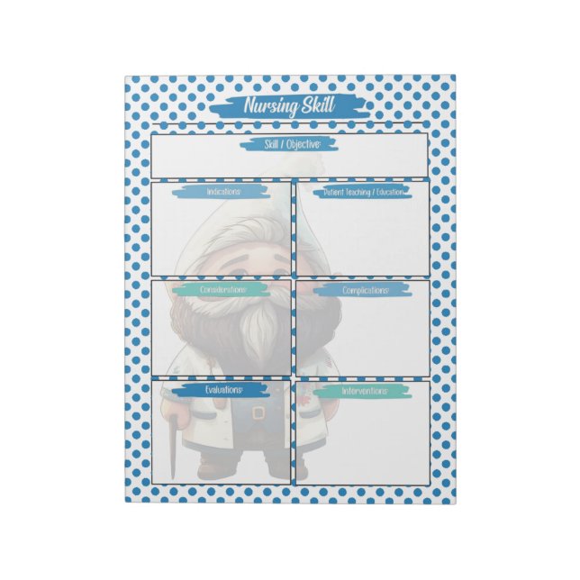 Bloc-note Blue Dr Gnome Modèle des compétences des étudiants (Tourné)