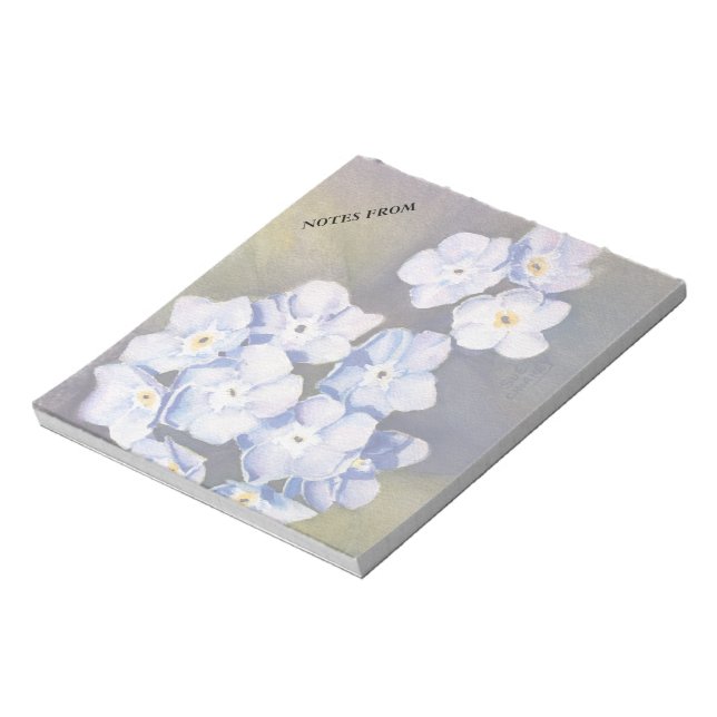 BLOC-NOTE BLUE FORGET-ME-NOTS CUSTOMIZABLE NOTE PAD (Tourné)