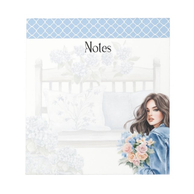 Bloc-note Blue Hour Blooms : Collection Notes Soft & Serene (Devant)