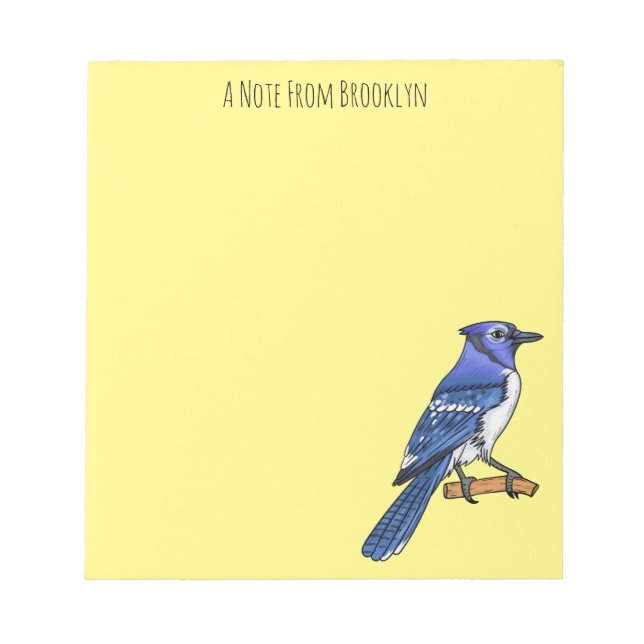 Bloc-note Blue jay bird cartoon illustration  (Devant)