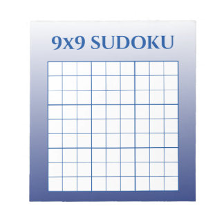 Bloc-note Blue Ombre 9 par 9 Modèle Sudoku