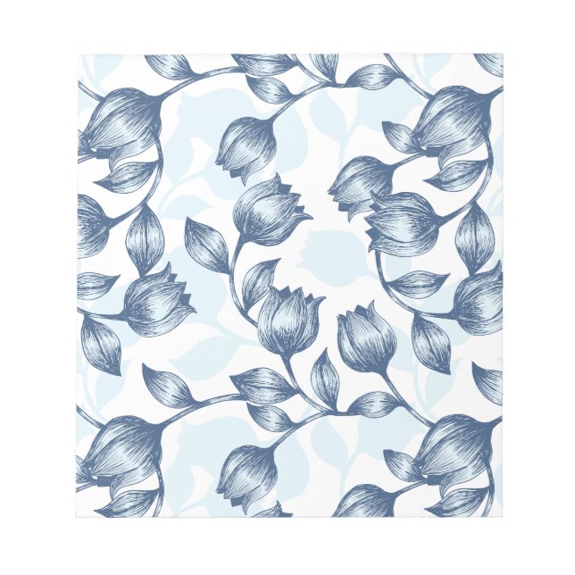 Bloc-note Blue Pastel Elégance : Tulip Silhouette Florale Pa (Devant)