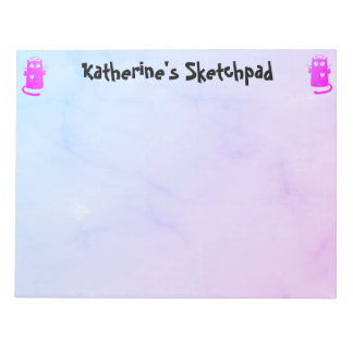 Bloc-note Blue Purple Ombre Funny Angel Cat Kids Sketch
