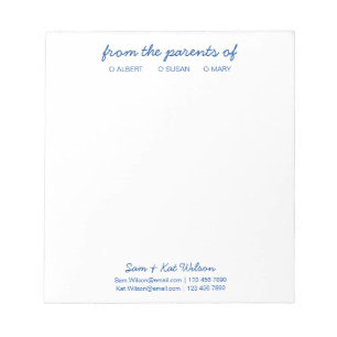 Bloc-note Blue Simple Script From The Parents Of