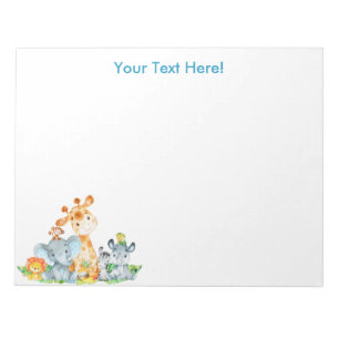 Bloc-note Blue Watercolor Cute