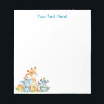 Bloc-note Blue Watercolor Cute<br><div class="desc">Cute blue watercolor safari animals with jungle leaves and fruits for kids or as a gift for animals lovers. Makes a great venin ! Personalize with your own special text or color Matching items available in our store.</div>