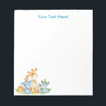 Bloc-note Blue Watercolor Cute<br><div class="desc">Cute blue watercolor safari animals with jungle leaves and fruits for kids or as a gift for animals lovers. Makes a great venin ! Personalize with your own special text or color Matching items available in our store.</div>