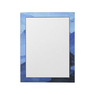 Bloc-note Blue Watercolor Mountains